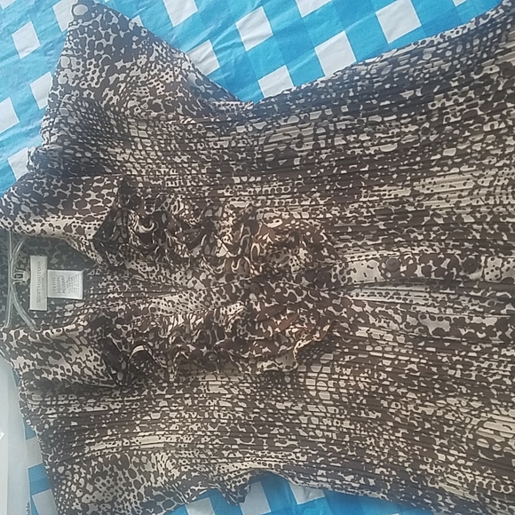 Blouse Nice brown and tan print - Picture 4 of 8